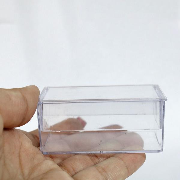 Imagem de Caixinha Acrílica Retangular 7x3cm Transparente 10 Unidades