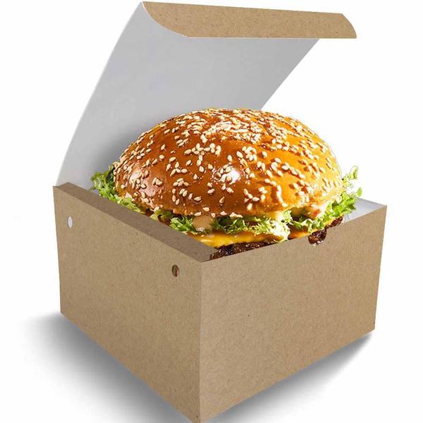 Imagem de Caixinha Box Embalagem Para Hamburger Gourmet 200Un Kraft