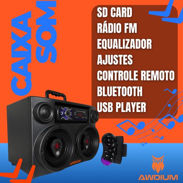 Imagem de Caixinha de som bluetooth 110/220v para casa com USB e controle remoto