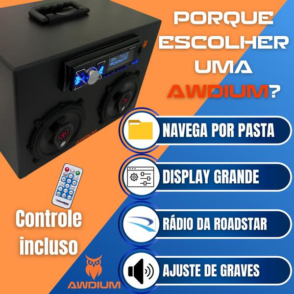 Imagem de Caixinha de som bluetooth 110/220v para casa com USB e controle remoto