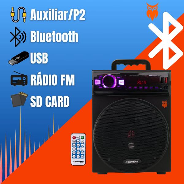 Imagem de caixinha de som bluetooth com controle remoto Awdium Aw 260one bivolt 110 a 220V automático