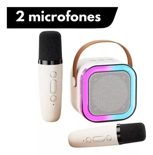 Imagem de Caixinha De Som C/ 2 Microfone Bluetooth S/ Fio Karaoke Infantil