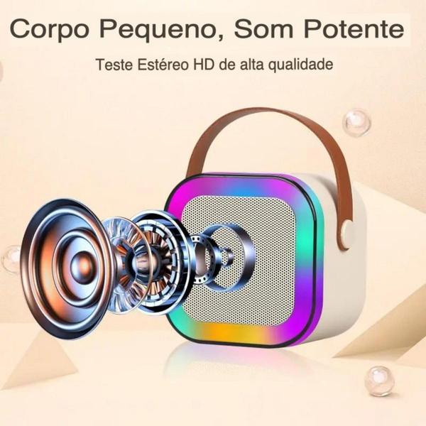 Caixinha de Som Muda Voz Microfone Karaoke Bluetooth Infantil - SAHS Imagem de Caixinha de Som Muda Voz Microfone Karaoke Bluetooth Infantil