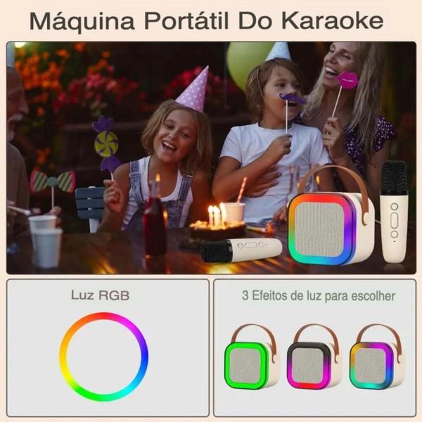 Caixinha de Som Muda Voz Microfone Karaoke Bluetooth Infantil - SAHS Imagem de Caixinha de Som Muda Voz Microfone Karaoke Bluetooth Infantil