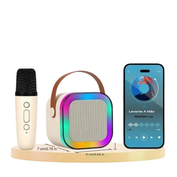 Caixinha de Som Muda Voz Microfone Karaoke Bluetooth Infantil - SAHS Imagem de Caixinha de Som Muda Voz Microfone Karaoke Bluetooth Infantil