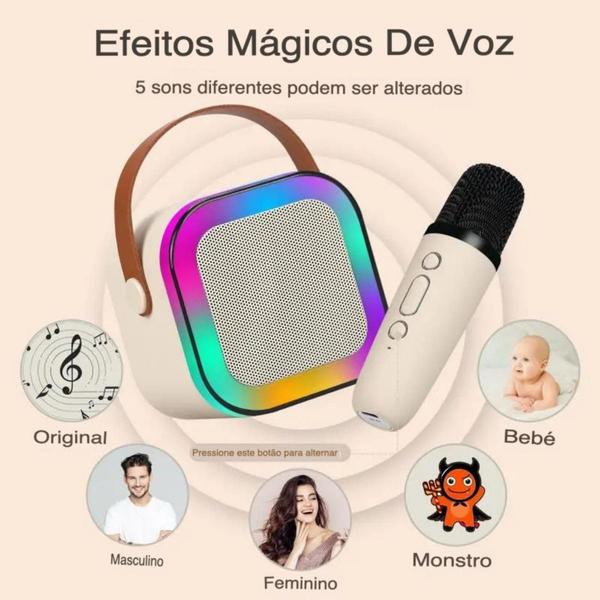 Imagem de Caixinha de Som Muda Voz Microfone Karaoke Bluetooth Infantil