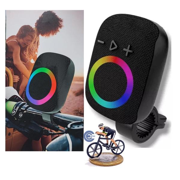 Imagem de Caixinha de Som Portatil Bluetooth Wireless USB Com Suporte Para Guidom de Bicicleta/Moto