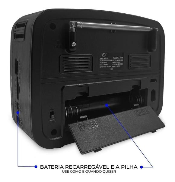 Imagem de Caixinha De Som Retro Portatil Am / Fm Sd/Aux/Usb