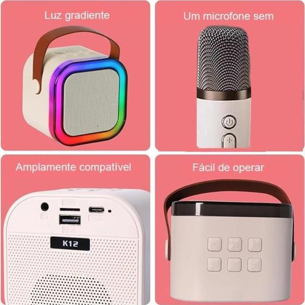 Imagem de Caixinha Infantil Com Microfone Bluetooth S/ Fio Youtube Karaoke