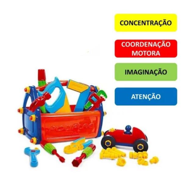 Imagem de Caixinha maleta de ferramentas infantil 21 peças brinquedo poliplac