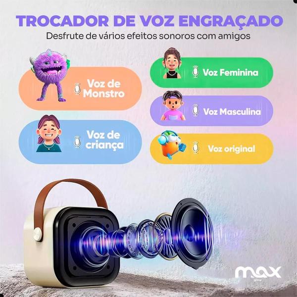 Imagem de Caixinha Microfone Bluetooth S/Fio Youtube Karaoke Infantil