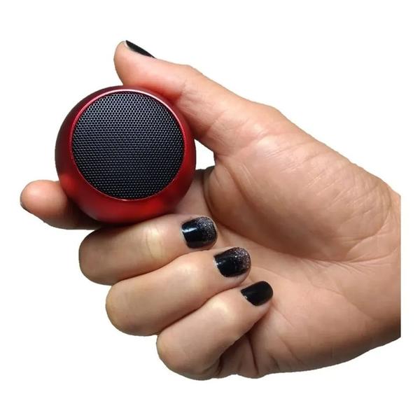 Imagem de Caixinha Som Bluetooth Mini Metal Speaker Amplificada 3w REDONDA