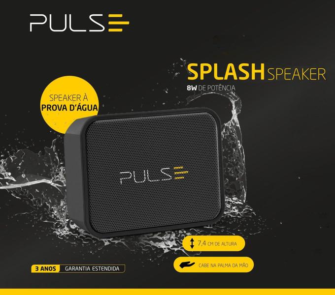 Imagem de Caixinha Som Bluetooth Pulse Splash 8w Prova Água Bateria Recarregável 8h Som Música Festa Piscina