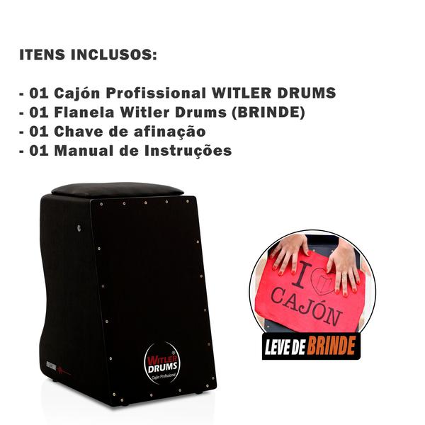 Imagem de Cajón inclinado acústico  witler drums  preto