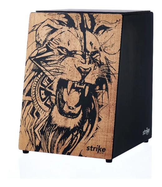 Imagem de Cajon Strike Leão Sk4065 Lion Acústico de Madeira c/ Capa