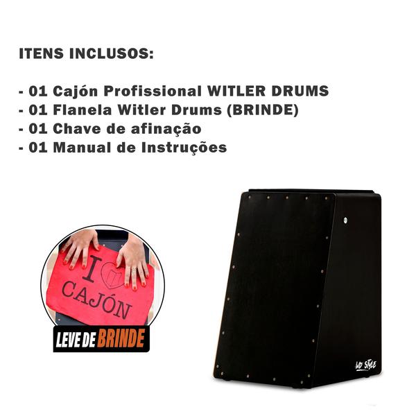 Imagem de Cajón wd style acústico  witler drums  preto  preto