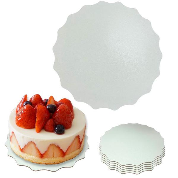 Imagem de Cake Board 16 Cm Base para Bolo Ondulada 5 Unidades Mdf Branco  Digoarts 