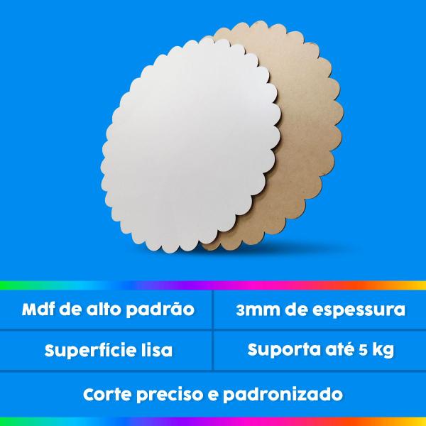 Imagem de  Cake Board 18cm MDF 3mm Ondulado 10 Un Prato Para Bolo Confeitaria