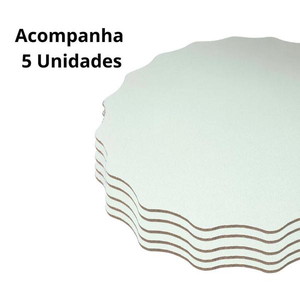 Imagem de Cake Board 22 Cm Base para Bolo Ondulada 5 Unidades Mdf Branco  Digoarts 