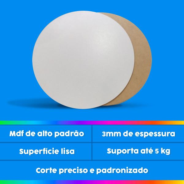 Imagem de Cake Board 22cm MDF 3mm Liso 10 Un Prato Para Bolo Confeitaria