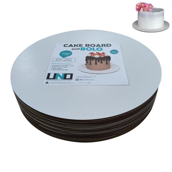 Imagem de Cake Board De Confeitaria Mdf Ø 25 E 30 Cm Com 40 Atacado