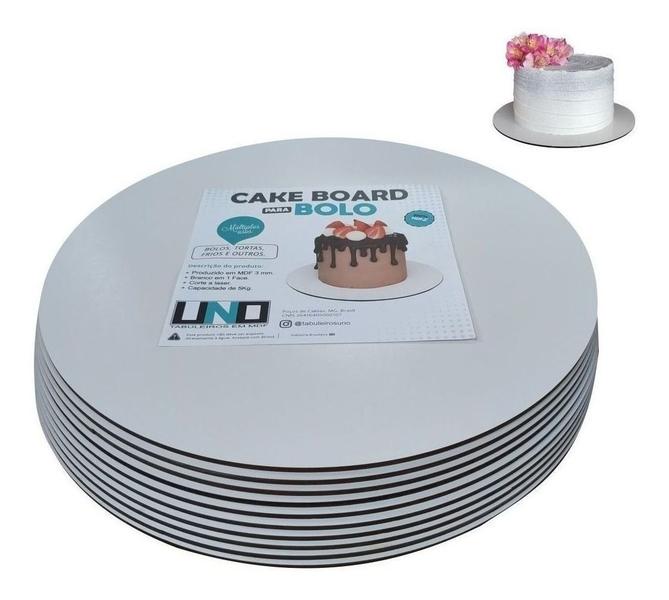 Cake Board Em Mdf Branco Confeitaria 10-15cm 10-25cm Liso - Tabuleiros Uno Imagem de Cake Board Em Mdf Branco Confeitaria 10-15cm 10-25cm Liso