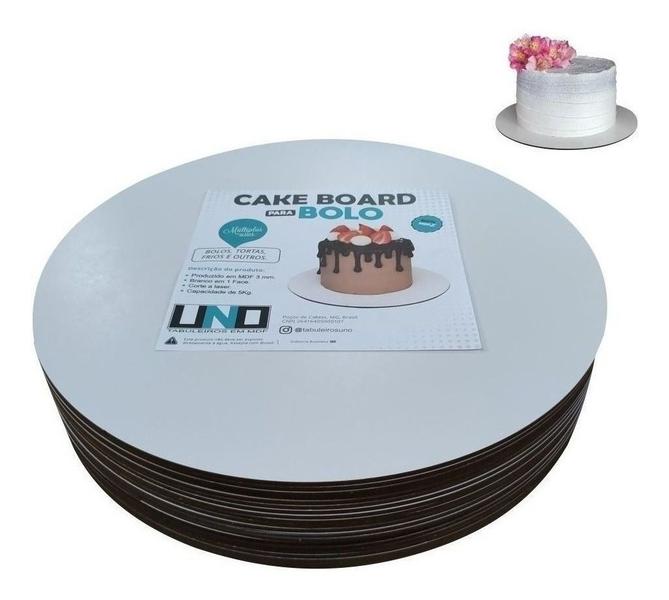 Cake Board Em Mdf Branco Confeitaria 10-15cm 10-25cm Liso - Tabuleiros Uno Imagem de Cake Board Em Mdf Branco Confeitaria 10-15cm 10-25cm Liso