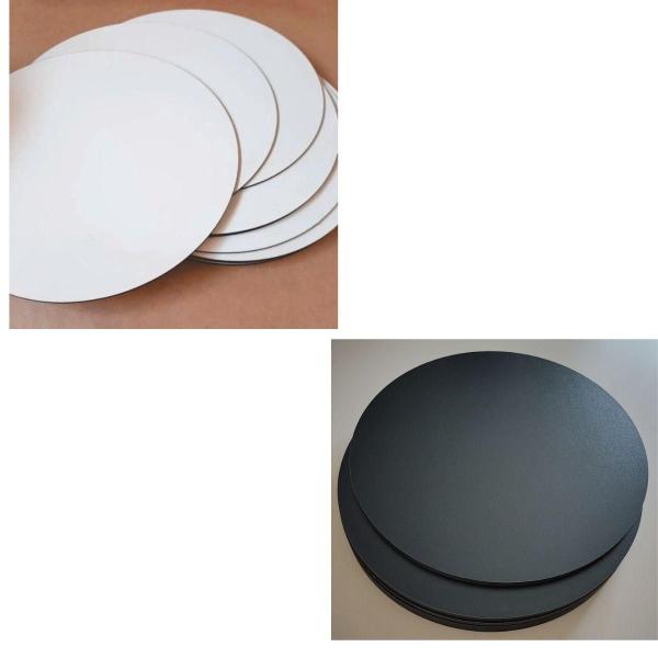 Imagem de Cake Board Tabuleiro Bolo em MDF Preto 3 mm Redondo 30 cm Kit c/ 10 Unids