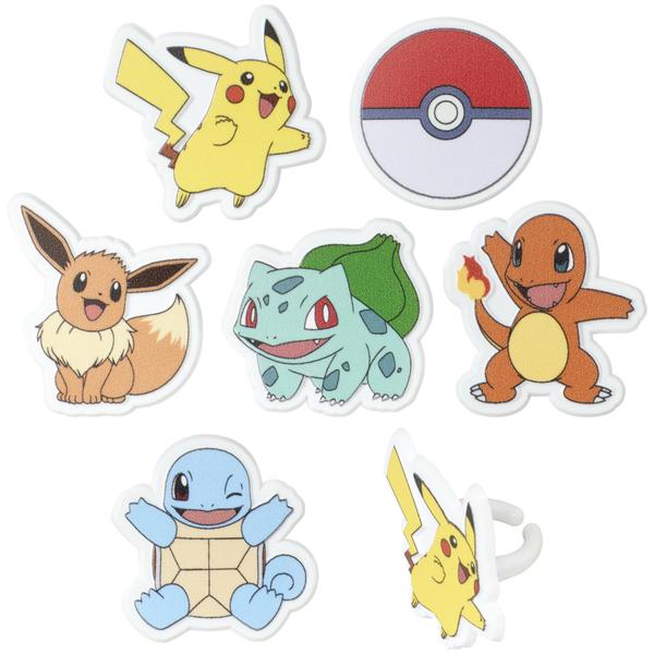 Imagem de Cake Toppers DeCoPac Pokémon Rings, pacote com 24 unidades, seguro para alimentos