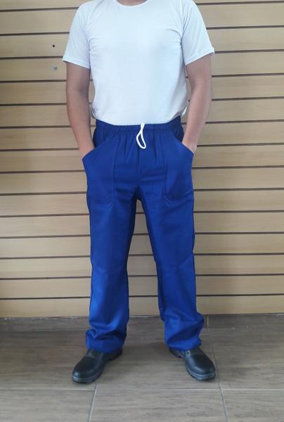 Imagem de Calça Brim Pesado Azul Elástico Total Uniforme Profissional