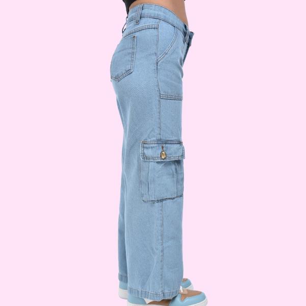 Calça Cargo Jeans CalÇa Jeans Para Menina De 12 Anos CalÃ§a De