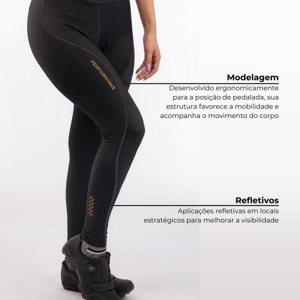 Imagem de Calça ciclismo feminina Free Force Performance Invert Gel