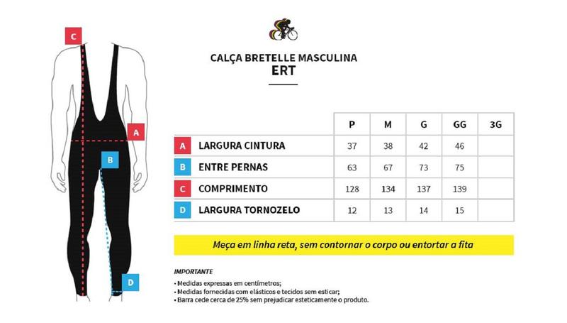 Imagem de Calça Ciclismo Forro Gel Ert Racing Unissex