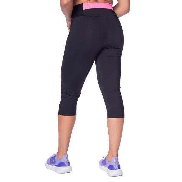 Imagem de Calça Corsário Feminina Estilo do Corpo Powerfit Recortes Preto/rosa