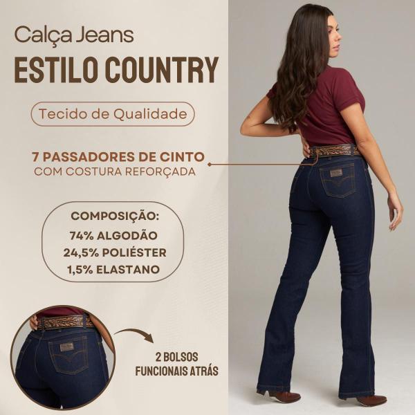 Calça Feminina Jeans Pura Raça Strech Tradicional Premium Lycra
