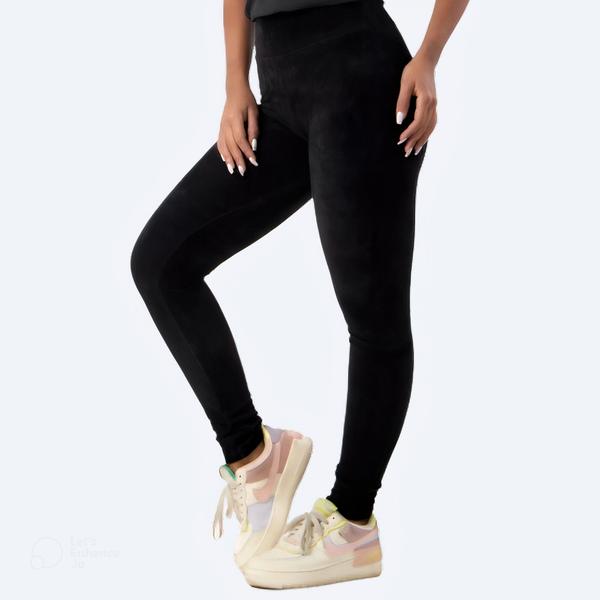 Imagem de Calça Feminina Legging Cós Alto Veludo Cotele Canelada Inverno Lazer Dia a Dia 