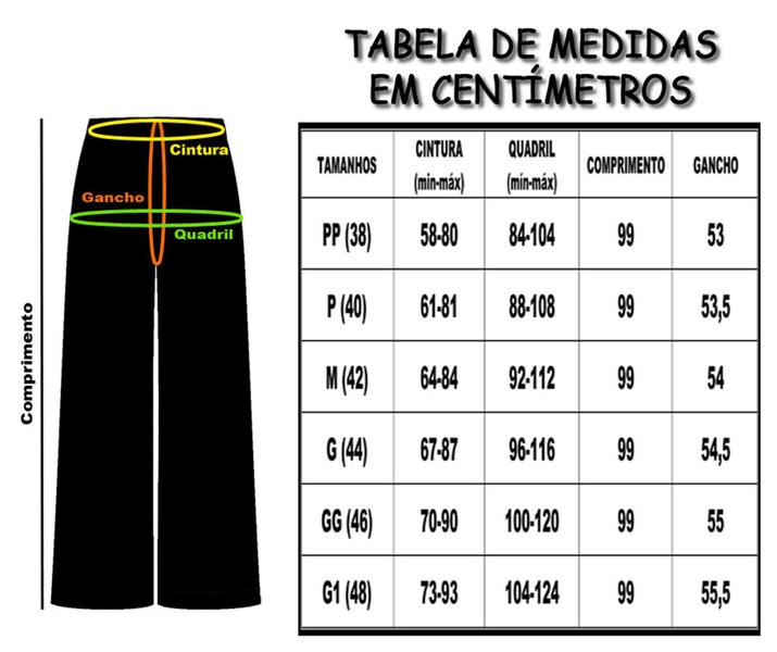 Calça Feminina Pantalona Cós Lisa Suplex Pp Ao Plus Size - Calça