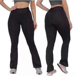 Imagem de Calça FLARE Leg Feminina Boca Sino Bailarina Legging Cintura Média Suplex, Academia. Fitness, Casual