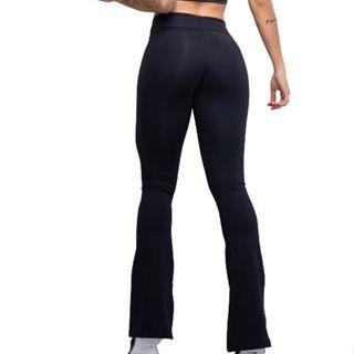 Imagem de Calça FLARE Leg Feminina Boca Sino Bailarina Legging Cintura Média Suplex, Academia. Fitness, Casual