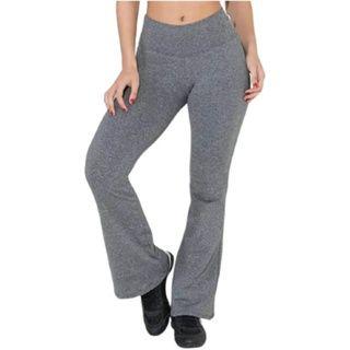 Imagem de Calça FLARE Leg Feminina Boca Sino Bailarina Legging Cintura Média Suplex, Academia. Fitness, Casual