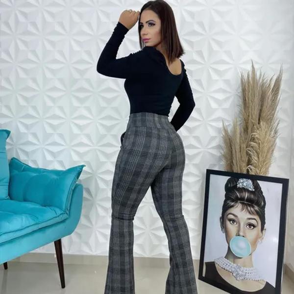 Calça Flare Xadrez Nova Coleção!!! Calça Feminina Magazine