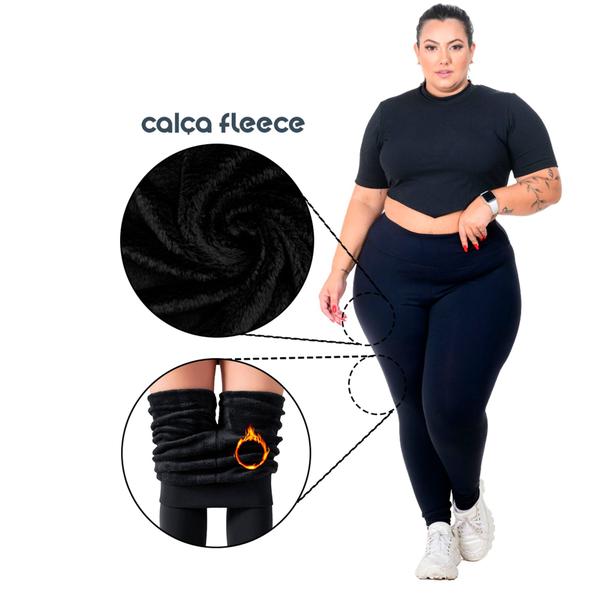 Imagem de Calça Fleece Feminina Segunda Pele Plus Size Térmica Para Dias Frios