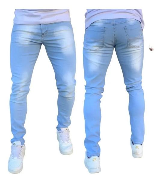 Imagem de calça jeans masculina caqui skinny tradicional linha premium