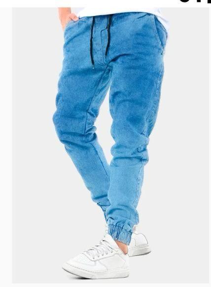 Imagem de Calça jogger jeans masculina super confortvel qualidade premium costura reforçada