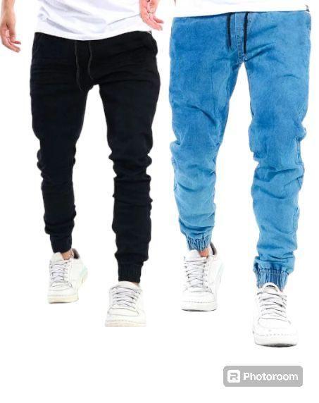 Imagem de Calça jogger jeans masculina super confortvel qualidade premium costura reforçada