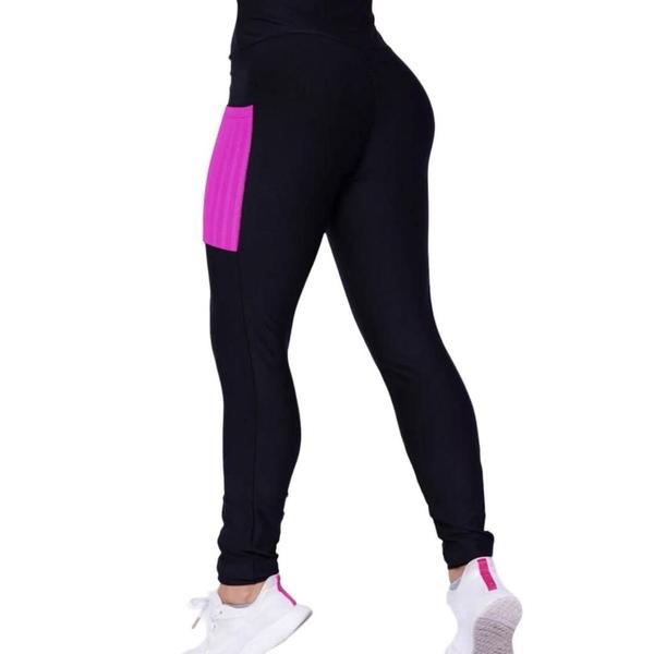 Imagem de Calça Leg Legging COM BOLSOS Cintura Alta Fitness Treino Casual Corrida Academia Cores 656