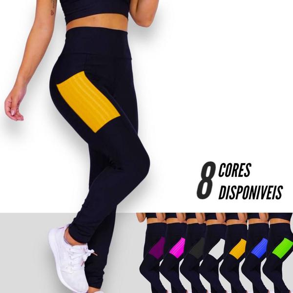 Imagem de Calça Leg Legging COM BOLSOS Cintura Alta Fitness Treino Casual Corrida Academia Cores 656