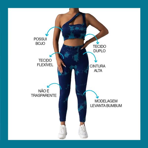 Imagem de Calça Leg Legging E Top Conjunto Feminino Academia Fitness Caminhada