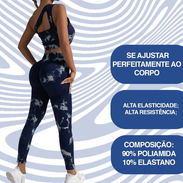 Imagem de Calça Leg Legging E Top Conjunto Feminino Academia Fitness Caminhada