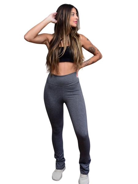 Imagem de Calça Leg Legging Flare Feminina Poliamida Suplex Boca de Sino Cintura Alta